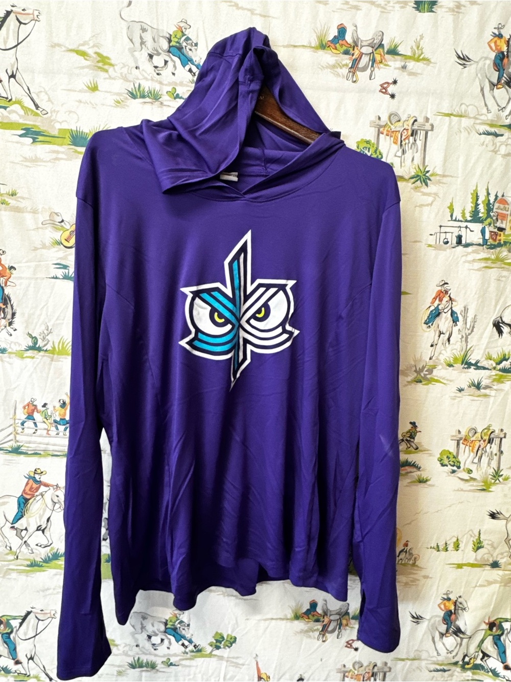 Kraken Hockey Purple Hooded Long-Sleeve Pullover women’s size 3X